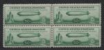 1933 US Zeppelin Fifty Cent Block of 4