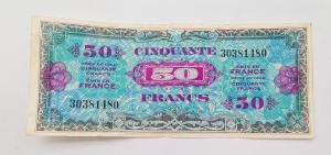  Note France 1944 WW2 Banknote Paper Money Memorabilia WWII Currency