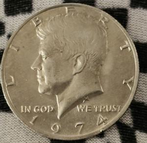 1974 50C Kennedy Half Dollar, No Mint Mark, Excellent  Condition 