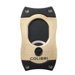 Used Colibri S-Cut Cigar Cutter Brushed Gold and Black Blades - Final Sale