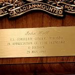 Vtg RCMP Wood Wall Plaque Award Royal Canadian Mounted Police Solid Brass Crest 