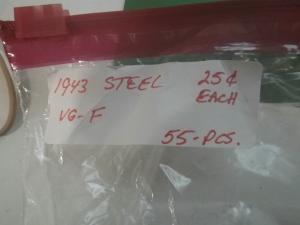 (50)+ STEEL 1943 Lincoln Wheat Penny Cents