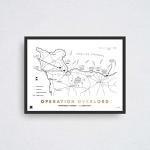 WW2 Operation Overlord Battle Map Poster, Battle of Normandy, D-Day, Archival-Quality Collectible History Print Memorabilia (16" x 24" | Unframed)