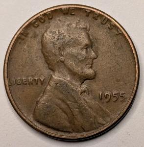 1955 Lincoln Wheat Cent Poor Man's Doubled Die