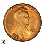 1955 Lincoln Wheat Cent with Unique Die Cracks