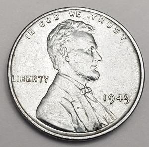 1943 P Lincoln Steel Wheat Penny - About Uncirculated