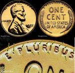 1955 Lincoln Wheat Cent Proof Double Die Reverse