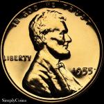 1955 Lincoln Wheat Cent Proof Double Die Reverse