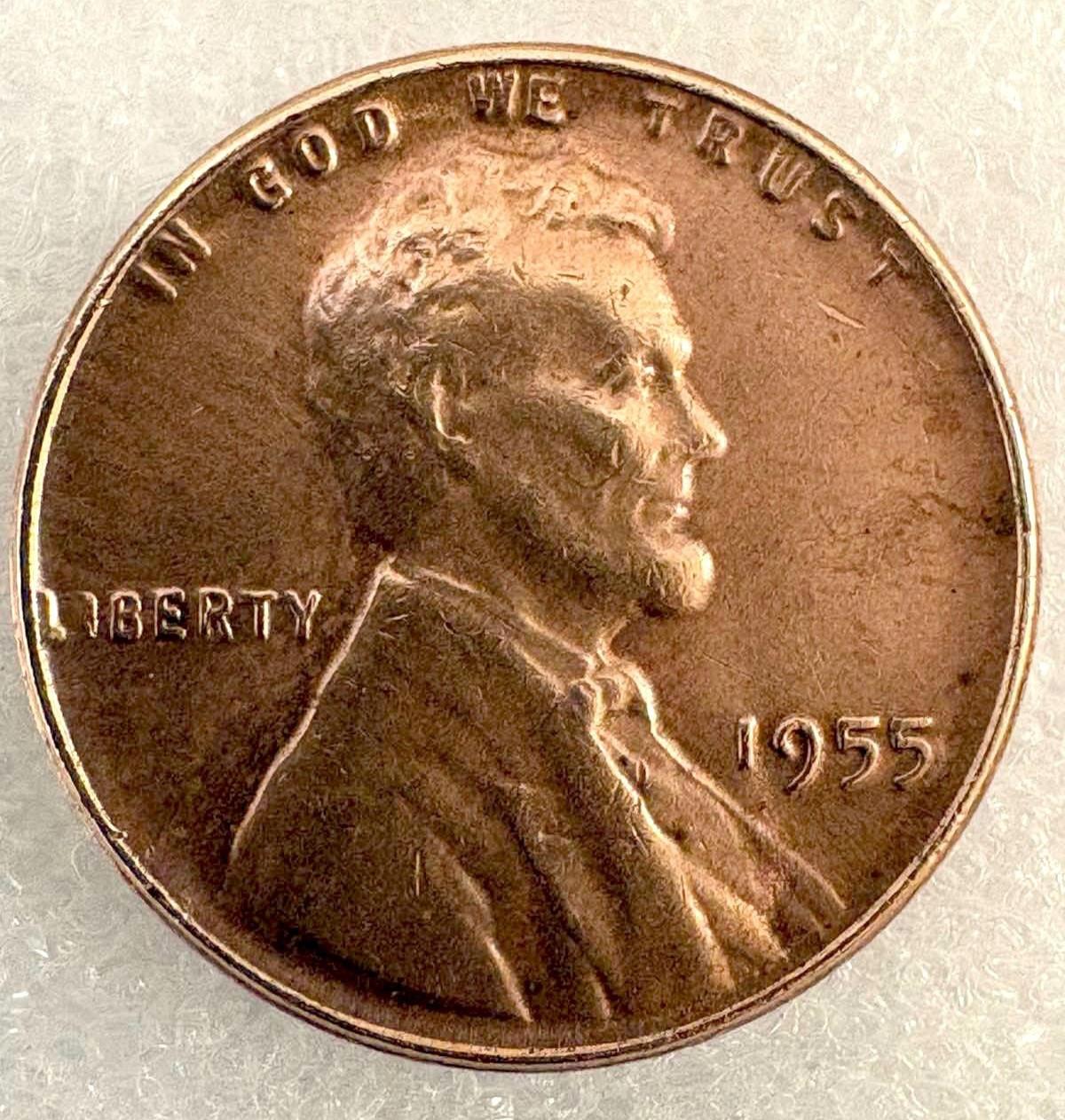 1955-P Lincoln Wheat Penny with Errors