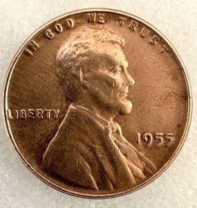 1955-P Lincoln Wheat Penny with Errors