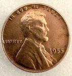 1955-P Lincoln Wheat Penny with Errors