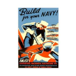 Kroey WWII Navy Vintage Poster Canvas Art 24x36