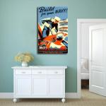Kroey WWII Navy Vintage Poster Canvas Art 24x36