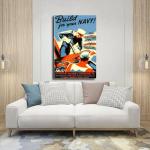 Kroey WWII Navy Vintage Poster Canvas Art 24x36