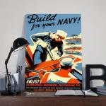 Kroey WWII Navy Vintage Poster Canvas Art 24x36