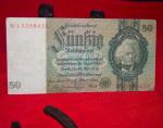1933 Germany 50 Mark Banknote WWII Memorabilia