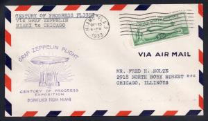 1933 Graf Zeppelin Flight Cover U.S. #C18