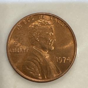 1974 Lincoln Penny Without Mint Mark
