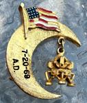 Apollo 11 Lunar Module Brooch with Flag & Moon