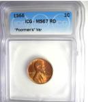 1955 Lincoln Wheat Cent MS-67 RD Double Die