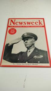 Rare 1943 Newsweek George C. Marshall WWII Collectible