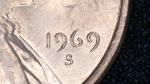 1969-S Lincoln Memorial Cent - Double Die Mint
