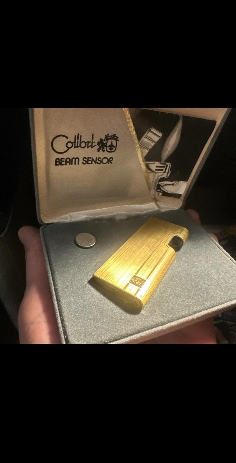 Colibri Gold Tone Vintage Beam Sensor Lighter