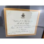 H.M.S. Eagle WWII Royal Navy Framed Invitation