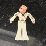 Vintage Sailor Figure Pin Brooch WWII Navy Collectible