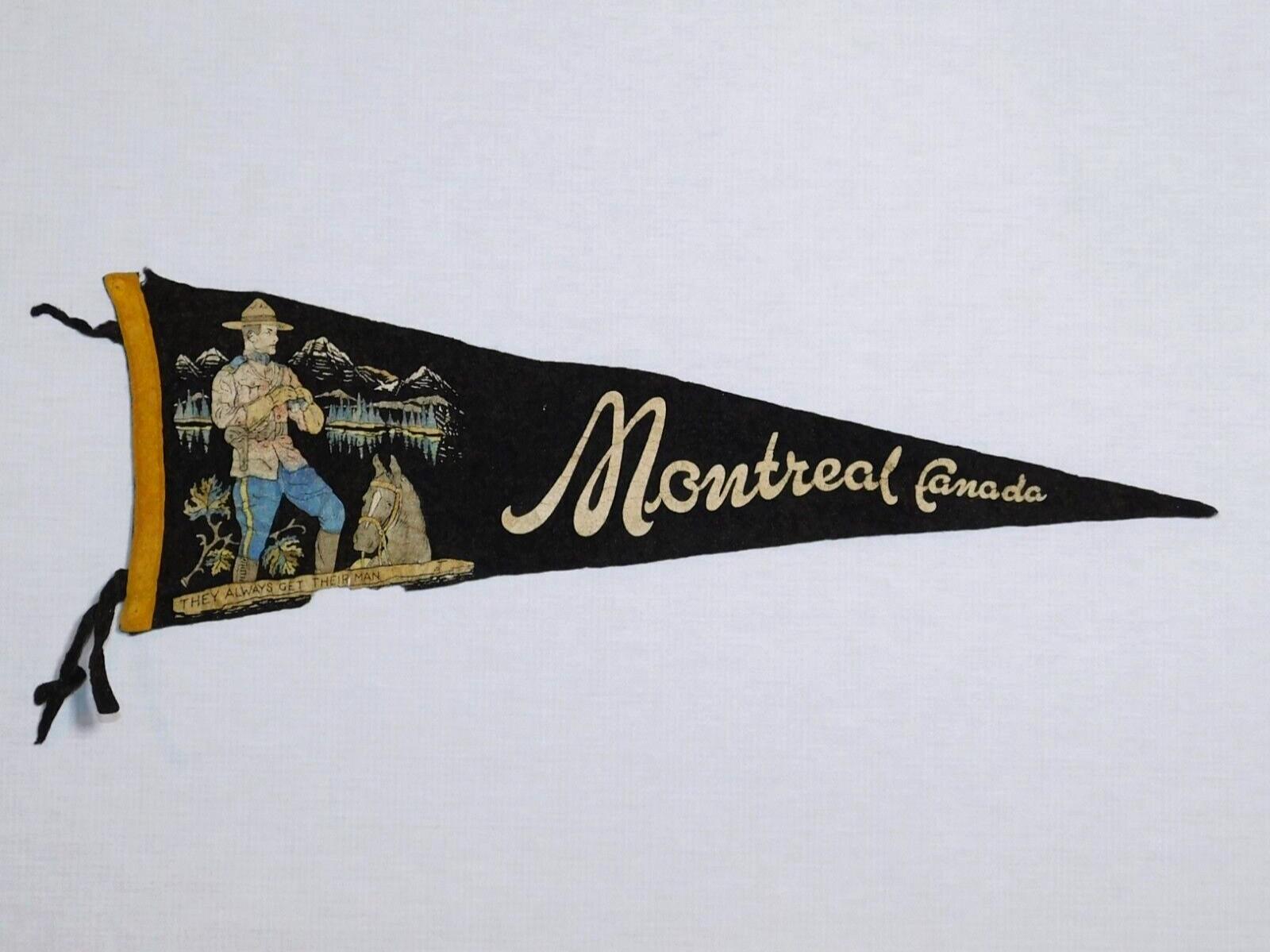 1950s Montreal RCMP Mounties Always Get Their Man Pennant
