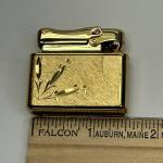 Colibri Gold Tone Pocket Lighter with Engraved Design