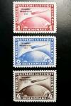Germany 1933 Zeppelin Replica Flight Stamp Set