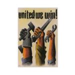 Kroey WWII United We Win Vintage Canvas Art