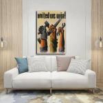 Kroey WWII United We Win Vintage Canvas Art