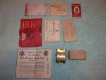 WW2 Memorabilia Papers, Cards, and Belt Buckle Set