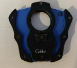 Colibri Double Blade Guillotine Cigar Cutter - Black & Blue