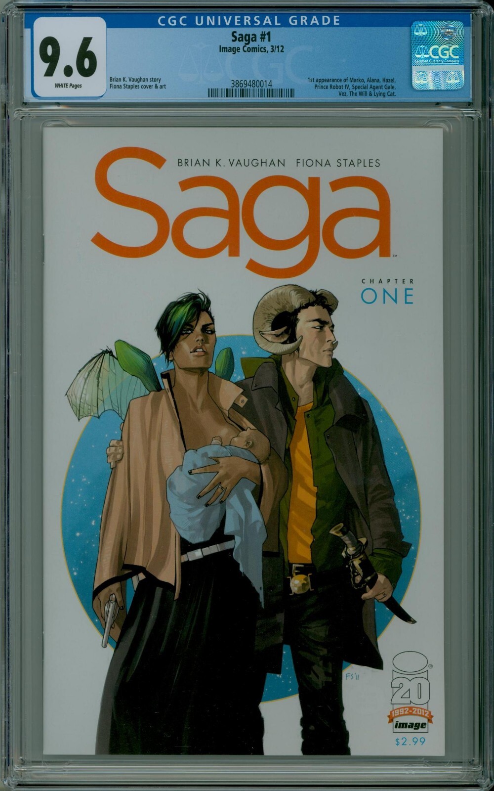 SAGA #1 CGC 9.6 White Pages Comic