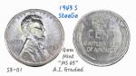 1943 Steel Wheat Penny Gem Mint Collectible