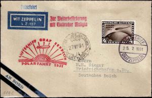 1931 Germany Graf Zeppelin Polar Flight Cover