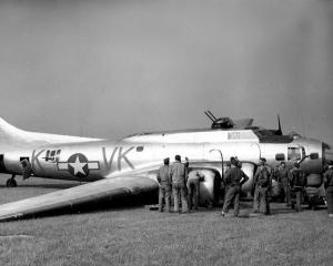 B-17 Flying Fortress WWII Crash Landing Photo