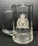 RCMP Vintage Glass Beer Mug with Pewter Crest