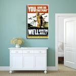 Kroey WWII Vintage Fire Poster Canvas Wall Art