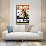 Kroey WWII Vintage Fire Poster Canvas Wall Art