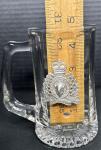 RCMP Vintage Glass Beer Mug with Pewter Crest