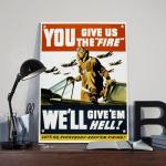 Kroey WWII Vintage Fire Poster Canvas Wall Art