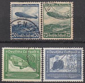 Germany WWII Hindenburg & Graf Zeppelin Stamp Set