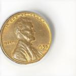 1955 Lincoln Wheat Cent Doubled Die Coin