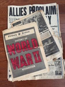 WW2 Original US Military Newspaper Memorabilia 1945