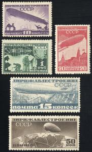 Russia Zeppelin Stamps C15-19 MNH Collection