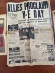 WW2 Original US Military Newspaper Memorabilia 1945